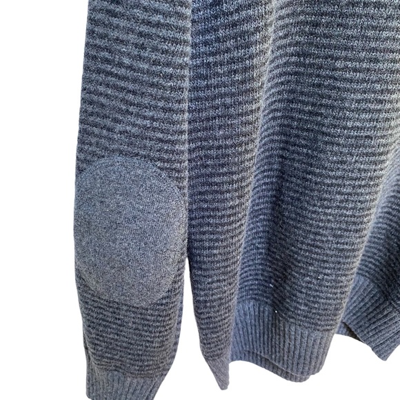 Lorenzo Magni Italy Wool Sweater Size Large Light & Dark Gray Stripes Crew Neck - Picture 4 of 12